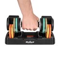 Hantle żeliwne regulowane automatycznie, zestaw 2x5 kg, skok co 1kg, REBEL ACTIVE