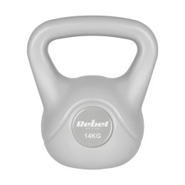 Kettlebell bitumiczny 14 kg szary REBEL ACTIVE