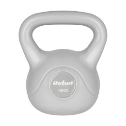 Kettlebell bitumiczny 18 kg szary REBEL ACTIVE