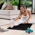 Mata gimnastyczna do ćwiczeń joga, pilates, fitness, 183x61cm, grubość 1 cm, materiał NBR, czarna, REBEL ACTIVE