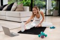 Mata gimnastyczna do ćwiczeń joga, pilates, fitness, 183x61cm, grubość 1 cm, materiał NBR, czarna, REBEL ACTIVE