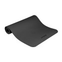 Mata gimnastyczna do ćwiczeń joga, pilates, fitness, 183x61cm, grubość 1cm, materiał TPE, czarna, REBEL ACTIVE