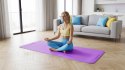 Mata gimnastyczna do ćwiczeń joga, pilates, fitness, 183x61cm, grubość 1cm, materiał TPE, fioletowa, REBEL ACTIVE