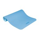 Mata gimnastyczna do ćwiczeń joga, pilates, fitness, 183x61cm, grubość 1cm, materiał TPE, niebieska, REBEL ACTIVE