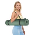 Mata gimnastyczna do ćwiczeń joga, pilates, fitness, 183x61cm, grubość 1cm, materiał TPE, zielona, REBEL ACTIVE