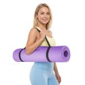 Mata gimnastyczna do ćwiczeń joga, pilates, fitness, 183x61cm, grubość 4mm, materiał TPE, fioletowa, REBEL ACTIVE