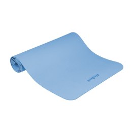 Mata gimnastyczna do ćwiczeń joga, pilates, fitness, 183x61cm, grubość 4mm, materiał TPE, niebieska, REBEL ACTIVE