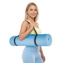Mata gimnastyczna do ćwiczeń joga, pilates, fitness, 183x61cm, grubość 4mm, materiał TPE, niebieska, REBEL ACTIVE