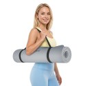 Mata gimnastyczna do ćwiczeń joga, pilates, fitness, 183x61cm, grubość 6mm, materiał TPE, szara, REBEL ACTIVE