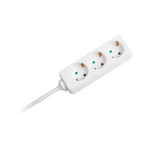 Przedłużacz 3 gniazda 3m typu niemieckiego bez przełącznika (3x1,5mm) Rebel biały