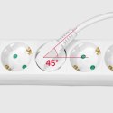 Przedłużacz 3 gniazda 3m typu niemieckiego z przełącznikiem (3x1,5mm) Rebel biały