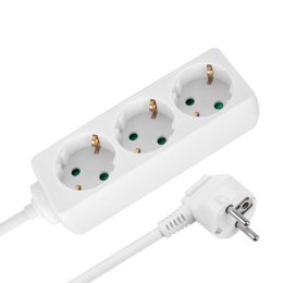 Przedłużacz 3 gniazda 5m typu niemieckiego bez przełącznika (3x1,5mm) Rebel biały