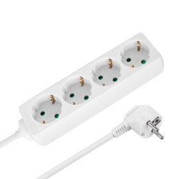 Przedłużacz 4 gniazda 2m typu niemieckiego bez przełącznika (3x1,5mm) Rebel biały