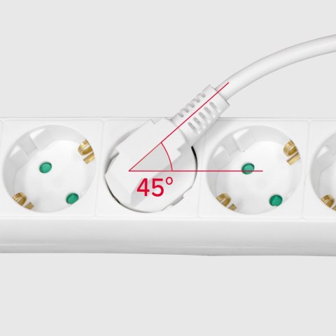 Przedłużacz 4 gniazda 3m typu niemieckiego z przełącznikiem (3x1,5mm) Rebel biały