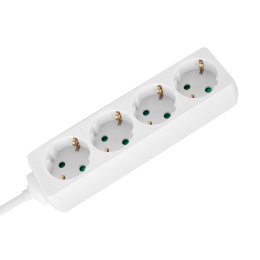 Przedłużacz 4 gniazda 3m typu niemieckiego bez przełącznika (3x1,5mm) Rebel biały