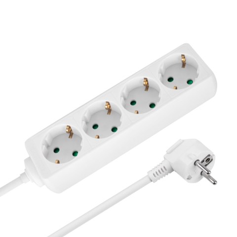 Przedłużacz 4 gniazda 5m typu niemieckiego bez przełącznika (3x1,5mm) Rebel biały