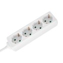 Przedłużacz 4 gniazda 5m typu niemieckiego bez przełącznika (3x1,5mm) Rebel biały