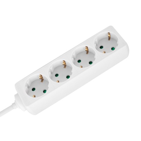 Przedłużacz 4 gniazda 5m typu niemieckiego bez przełącznika (3x1,5mm) Rebel biały