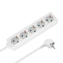 Przedłużacz 5 gniazd 2m typu niemieckiego bez przełącznika (3x1,5mm) Rebel biały