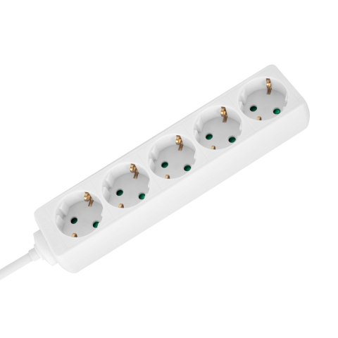 Przedłużacz 5 gniazd 2m typu niemieckiego bez przełącznika (3x1,5mm) Rebel biały