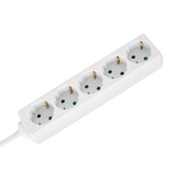 Przedłużacz 5 gniazd 3m typu niemieckiego bez przełącznika (3x1,5mm) Rebel biały
