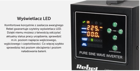 ZESTAW ZASILANIA AWARYJNEGO 1000VA / 700W + AKUMULATOR ŻELOWY 12V 100Ah