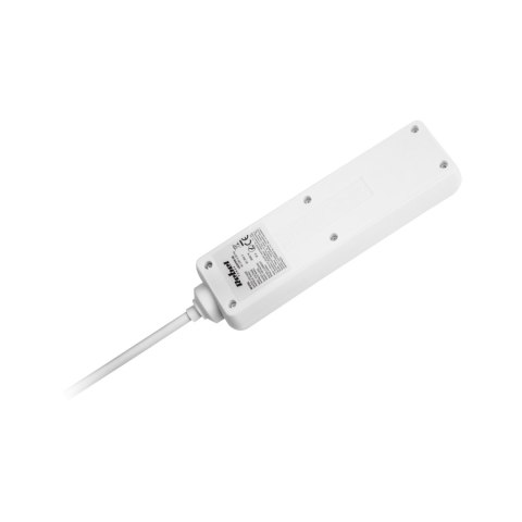 Przedłużacz 3 gniazda 1,5m typu francuskiego z przełącznikiem (3x1,0mm) Rebel biały