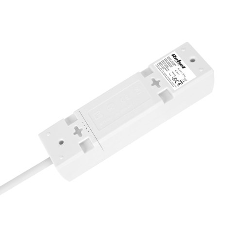 Przedłużacz 3 gniazda 2m typu francuskiego bez przełącznika (3x1,5mm) Rebel biały