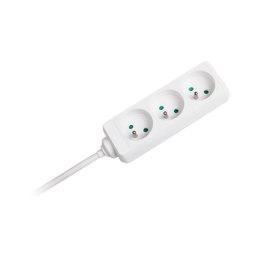 Przedłużacz 3 gniazda 3m typu francuskiego bez przełącznika (3x1,5mm) Rebel biały