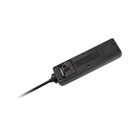 Przedłużacz 3 gniazda 3m typu francuskiego z przełącznikiem (3x1,5mm) Rebel czarny