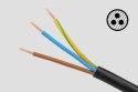 Przedłużacz 3 gniazda 3m typu francuskiego z przełącznikiem (3x1,5mm) Rebel czarny