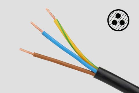 Przedłużacz 3 gniazda 3m typu francuskiego z przełącznikiem (3x1,5mm) Rebel czarny