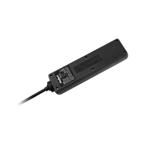 Przedłużacz 4 gniazda 1,5m typu francuskiego bez przełącznika (3x1,0mm) Rebel czarny