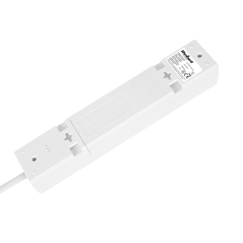 Przedłużacz 4 gniazda 2m typu francuskiego z przełącznikiem (3x1,5mm) Rebel biały