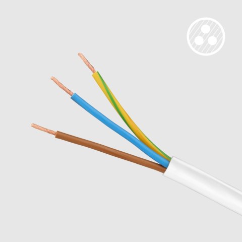Przedłużacz 4 gniazda 2m typu francuskiego z przełącznikiem (3x1,5mm) Rebel biały