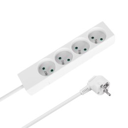 Przedłużacz 4 gniazda 3m typu francuskiego bez przełącznika (3x1,5mm) Rebel biały