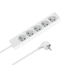 Przedłużacz 5 gniazd 2m typu francuskiego bez przełącznika (3x1,5mm) Rebel biały