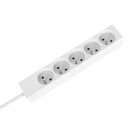Przedłużacz 5 gniazd 2m typu francuskiego bez przełącznika (3x1,5mm) Rebel biały