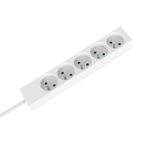 Przedłużacz 5 gniazd 2m typu francuskiego bez przełącznika (3x1,5mm) Rebel biały