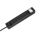 Przedłużacz 5 gniazd 3m typu francuskiego bez przełącznika (3x1,5mm) Rebel czarny
