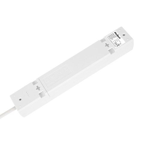 Przedłużacz 5 gniazd 5m typu francuskiego z przełącznikiem (3x1,5mm) Rebel biały