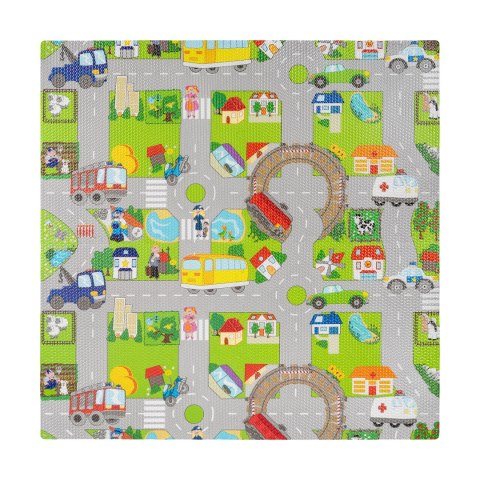 Mata edukacyjna dla dzieci, puzzle 120 x 120 cm, samochody