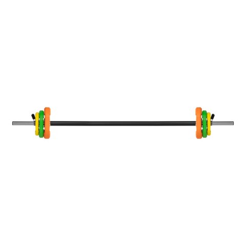 Sztanga składana z obciążeniem żeliwnym, gryf 140cm, zestaw treningowy 20kg, REBEL ACTIVE