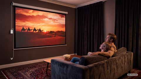 Ekran projekcyjny sufitowy z napędem elektrycznym Cabletech 200x150cm 100"