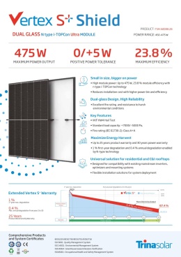 Panel fotowoltaiczny Trina Vertex S+ TSM - NED9R.28 - 460Wp (BFR, EVO2) A+A
