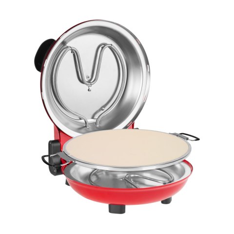 Piec do pizzy TEESA SUPREME FUN 1200W, 400 stopni, dwie grzałki , czerwony