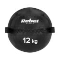 Piłka lekarska do ćwiczeń fitness, rehabilitacyjna, 12kg, REBEL ACTIVE