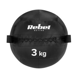 Piłka lekarska do ćwiczeń fitness, rehabilitacyjna, 3kg, REBEL ACTIVE