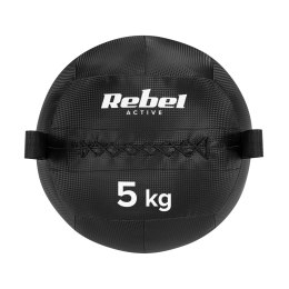 Piłka lekarska do ćwiczeń fitness, rehabilitacyjna, 5kg, REBEL ACTIVE