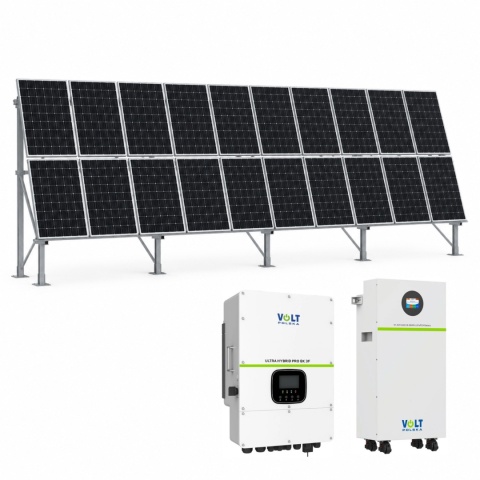 Zestaw fotowoltaiczny 10,1 kWp magazyn 16 kWh inwerter 8 kW 3F